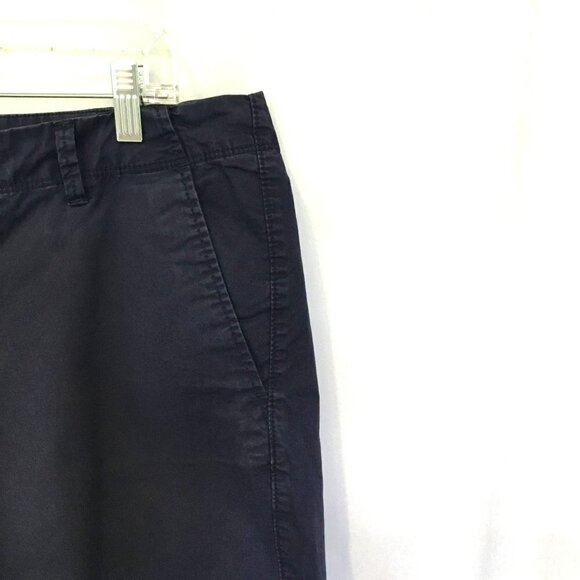 Old Navy Bermuda Shorts Cuffed Hem Cotton High Rise in Navy Blue Size 10 Pockets - Picture 4 of 6